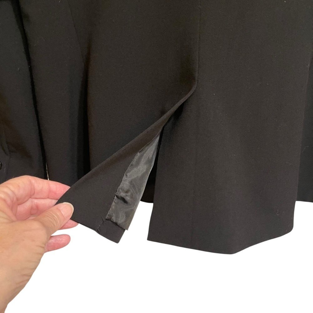 New York & Company Black Tuxedo Style One Button Blazer Jacket Evening Size 12 - Picture 10 of 13